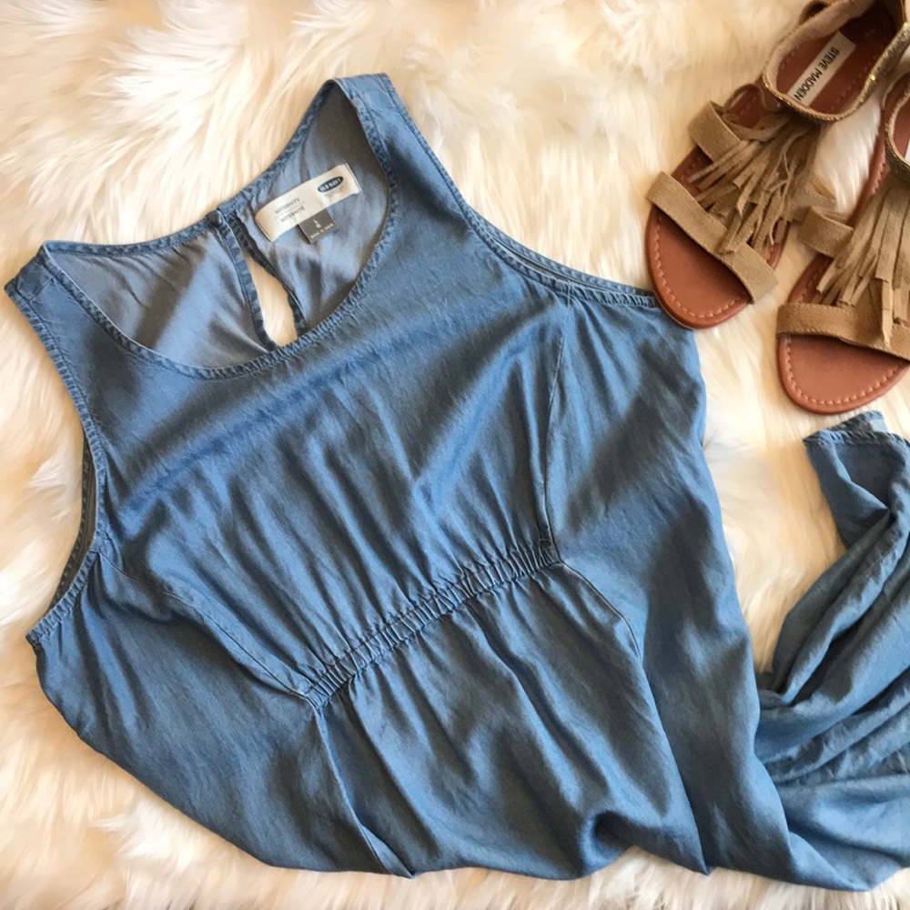 Chambray-like Maternity Dress
